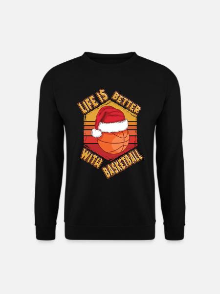 Basketball Weihnachten Weihnachtsmütze - Unisex Pullover - Schwarz