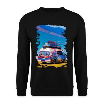 Camp and fly - Freiheit - Unisex Sweatshirt - black - Front - Alina (178cm) & Michal (187cm)