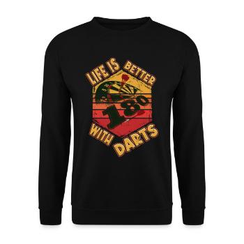 Darts, dartboard, dartboard, darts, darts players - Unisex Sweatshirt - black - Front - Alina (178cm) & Michal (187cm)
