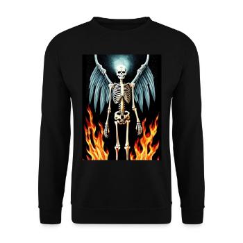 Even skeletons have wings - Unisex Sweatshirt - black - Front - Alina (178cm) & Michal (187cm)