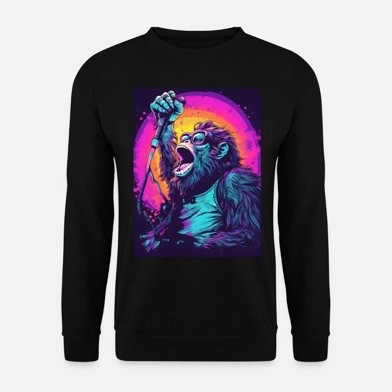 Singender Gorilla - Unisex Pullover - Schwarz