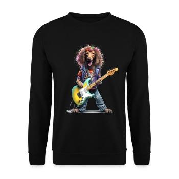 Guitar Playing Dog - Unisex Sweatshirt - black - Front - Alina (178cm) & Michal (187cm)