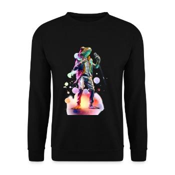 Singing Frog Schlager, par NeonCat - Sweat-shirt Unisexe - noir - Devant - Alina (178cm) & Michal (187cm)