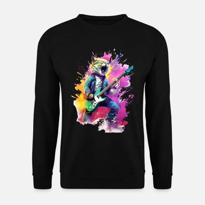 Bass playing cat - Unisex Sweatshirt - black