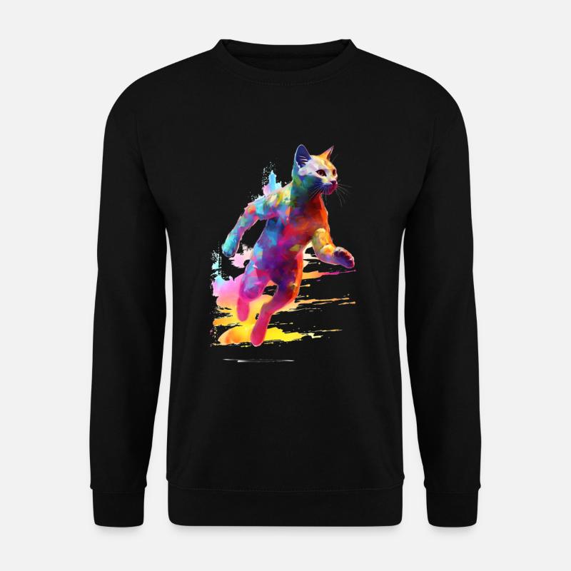 Joggende Katze - Unisex Pullover - Schwarz