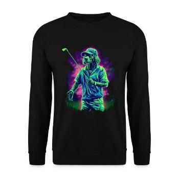 Golf Playing Dog - Unisex Sweatshirt - black - Front - Alina (178cm) & Michal (187cm)