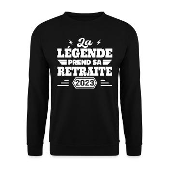 La Légende Prend Sa Retraite 2023 Cadeau Retraite - Sweat-shirt Unisexe - noir - Devant - Alina (178cm) & Michal (187cm)