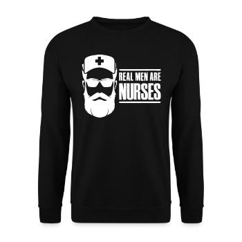 Les vrais hommes sont des infirmières - Infirmière Pfleger - Sweat-shirt Unisexe - noir - Devant - Alina (178cm) & Michal (187cm)