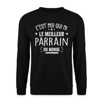 Meilleur Parrain Du Monde - Cadeau Parrain - Sweat-shirt Unisexe - noir - Devant - Alina (178cm) & Michal (187cm)