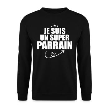 Je Suis Un Super Parrain - Sweat-shirt Unisexe - noir - Devant - Alina (178cm) & Michal (187cm)