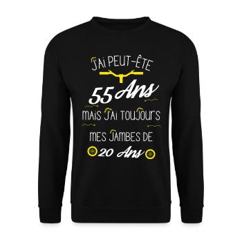 Cadeau 53 ans cycliste - Sweat-shirt Unisexe - noir - Devant - Alina (178cm) & Michal (187cm)