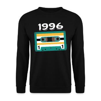 Cassette 1996 Vintage Anniversary 1996 - Unisex Sweatshirt - black - Front - Alina (178cm) & Michal (187cm)