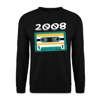 Cassette 2008 Vintage Anniversary 2008 - Unisex Sweatshirt - black - Front - Alina (178cm) & Michal (187cm)