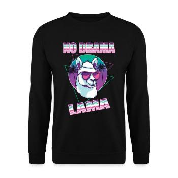 PAS de Lama dramatique - Sweat-shirt Unisexe - noir - Devant - Alina (178cm) & Michal (187cm)