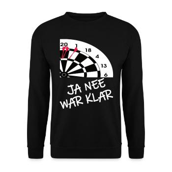 Darts Darten Darts Geschenk Dartpfeil Dartboard - Unisex Pullover - Schwarz - Vorne - Alina (178cm) & Michal (187cm)