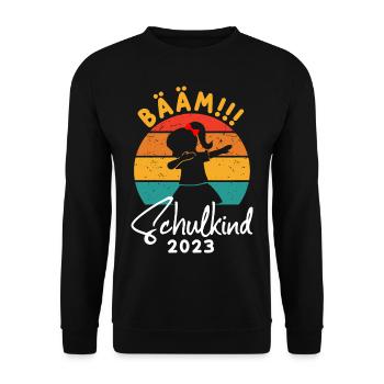 BÄÄM SCHULKIND 2023 - Unisex Pullover - Schwarz - Vorne - Alina (178cm) & Michal (187cm)