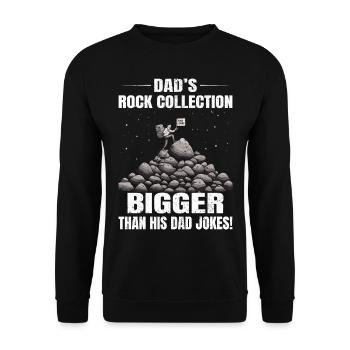 Fels Sammeln Papa Witze Klettergeologe - Unisex Pullover - Schwarz - Vorne - Alina (178cm) & Michal (187cm)