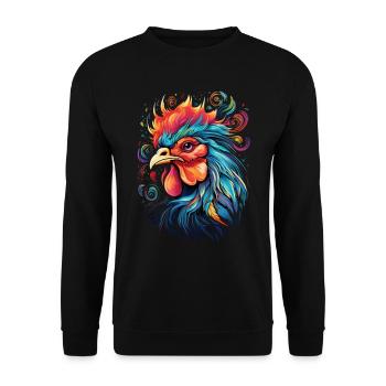 coq de poulet cool coloré - Sweat-shirt Unisexe - noir - Devant - Alina (178cm) & Michal (187cm)