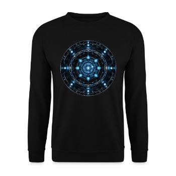 Cyber Mandala - Unisex Pullover - Schwarz - Vorne - Alina (178cm) & Michal (187cm)
