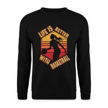 Basket-ball femme joueur de basket-ball joueur de basket-ball - Sweat-shirt Unisexe - noir - Devant - Alina (178cm) & Michal (187cm)