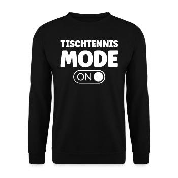 Tischtennis Ping Pong Mode On Spruch für Table - Unisex Pullover - Schwarz - Vorne - Alina (178cm) & Michal (187cm)