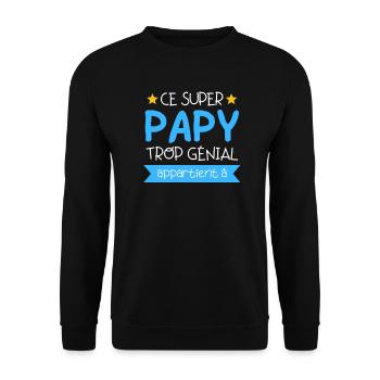 Ce Super Papy Trop Génial Cadeau personnalisé - Sweat-shirt Unisexe - noir - Devant - Alina (178cm) & Michal (187cm)
