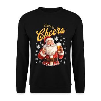 Santa Claus Beer Mulled Wine Liquor Alcohol Cheers - Unisex Sweatshirt - black - Front - Alina (178cm) & Michal (187cm)