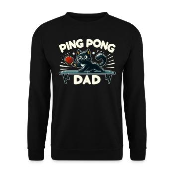 Table Tennis Katze Pingpong Black Cat Dad Outfit - Sweat-shirt Unisexe - noir - Devant - Alina (178cm) & Michal (187cm)