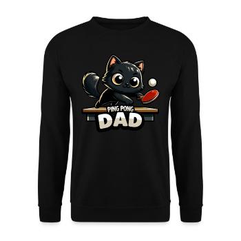 Table Tennis Katze Pingpong Black Cat Dad Outfit - Sweat-shirt Unisexe - noir - Devant - Alina (178cm) & Michal (187cm)