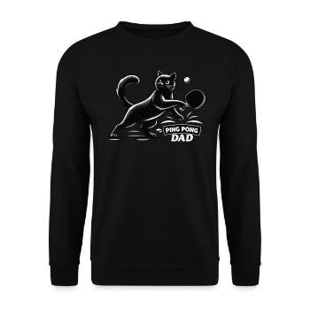 Table Tennis Katze Pingpong Black Cat Dad Outfit - Sweat-shirt Unisexe - noir - Devant - Alina (178cm) & Michal (187cm)
