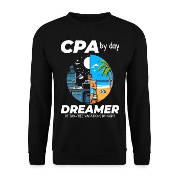 CPA Daydreams: Balance zwischen Arbeit und Glückseligkeit in Split - Unisex Pullover - Schwarz - Vorne - Alina (178cm) & Michal (187cm)