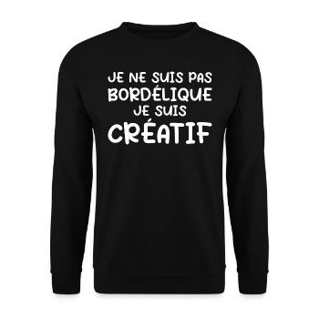 Humour Bordélique Créatif - Sweat-shirt Unisexe - noir - Devant - Alina (178cm) & Michal (187cm)