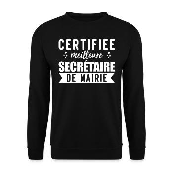 Secrétaire de mairie cadeau pour secrétaire - Sweat-shirt Unisexe - noir - Devant - Alina (178cm) & Michal (187cm)