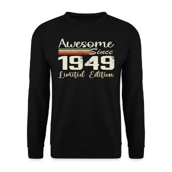Anniversaire 75 Ans Millésime 1949 Cadeau 1949 - Sweat-shirt Unisexe - noir - Devant - Alina (178cm) & Michal (187cm)