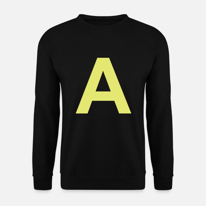 Buchstabe A Gelb Halloween Kostüm Weihnachten - Unisex Pullover - Schwarz