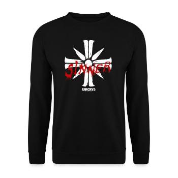 Far Cry 5 Eden's Gate Cross - Unisex Sweatshirt - black - Front - Alina (178cm) & Michal (187cm)