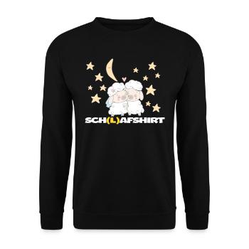 Sleep Shirt Sheep Pajamas Pajamas - Unisex Sweatshirt - black - Front - Alina (178cm) & Michal (187cm)
