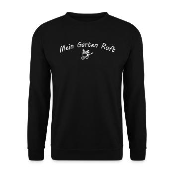 Mein Garten Ruft - Unisex Pullover - Schwarz - Vorne - Alina (178cm) & Michal (187cm)