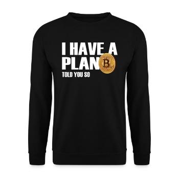 Bitcoin Plan B BITCOIN - Unisex Sweatshirt - black - Front - Alina (178cm) & Michal (187cm)