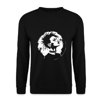 Punk's Not Dead: Striking Silhouette Tee - Unisex Sweatshirt - black - Front - Alina (178cm) & Michal (187cm)