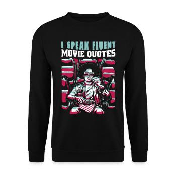 Je parle couramment les citations de films - Sweat-shirt Unisexe - noir - Devant - Alina (178cm) & Michal (187cm)