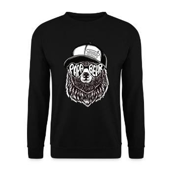 Papa Ours Mari Père Famille Fête des Pères - Sweat-shirt Unisexe - noir - Devant - Alina (178cm) & Michal (187cm)