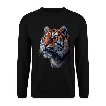 Tigre de profil latéral - Sweat-shirt Unisexe - noir - Devant - Alina (178cm) & Michal (187cm)