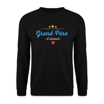 Grand-père d'amour cadeau futur Papy - Sweat-shirt Unisexe - noir - Devant - Alina (178cm) & Michal (187cm)