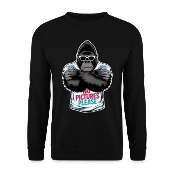 No pictures please - Unisex Sweatshirt - black - Front - Alina (178cm) & Michal (187cm)