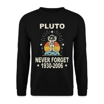 Pluton n’oublie jamais Rétro Drôle Nerdy Science - Sweat-shirt Unisexe - noir - Devant - Alina (178cm) & Michal (187cm)