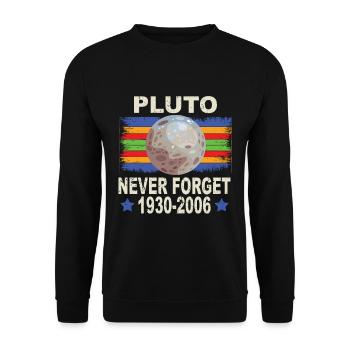 Pluton n’oublie jamais Rétro Drôle Nerdy Science - Sweat-shirt Unisexe - noir - Devant - Alina (178cm) & Michal (187cm)
