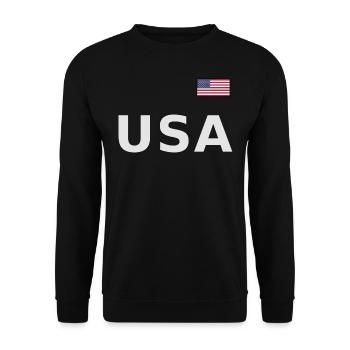 ÉQUIPE Bannière du drapeau américain des États-Unis sur la police - Sweat-shirt Unisexe - noir - Devant - Alina (178cm) & Michal (187cm)
