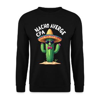 Nicht nur ein gewöhnlicher Steuerberater, Kaktus - Unisex Pullover - Schwarz - Vorne - Alina (178cm) & Michal (187cm)