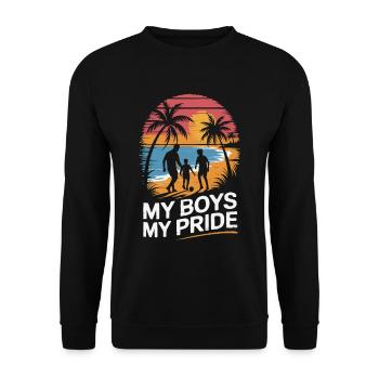Father and 2 sons football holiday beach vintage - Unisex Sweatshirt - black - Front - Alina (178cm) & Michal (187cm)